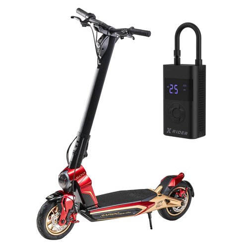 Hulajnoga elektryczna MV AGUSTA Rapido Serie Oro 10 50km 500W 10" Czarny + Pompka rowerowa XRIDER z funkcją powerbank XR00AP01