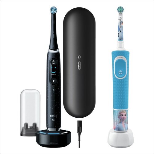 Szczoteczka magnetyczna ORAL-B iO 10 Czarny + Szczoteczka rotacyjna ORAL-B Kids 3+ Kraina Lodu