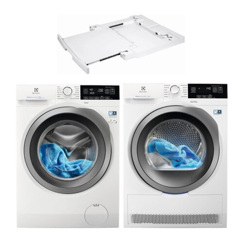 Pralka ELECTROLUX MEW6F348XP 8kg 1400 obr A + Suszarka ELECTROLUX EW8H358PSP PerfectCare + Łącznik ELECTROLUX E1WYHSK1