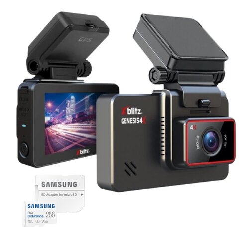 Wideorejestrator XBLITZ Genesis 4K + Karta pamięci SAMSUNG Pro Endurance microSDXC 256GB + Adapter
