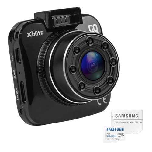 Wideorejestrator XBLITZ Go 2 + Karta pamięci SAMSUNG Pro Endurance microSDXC 256GB + Adapter