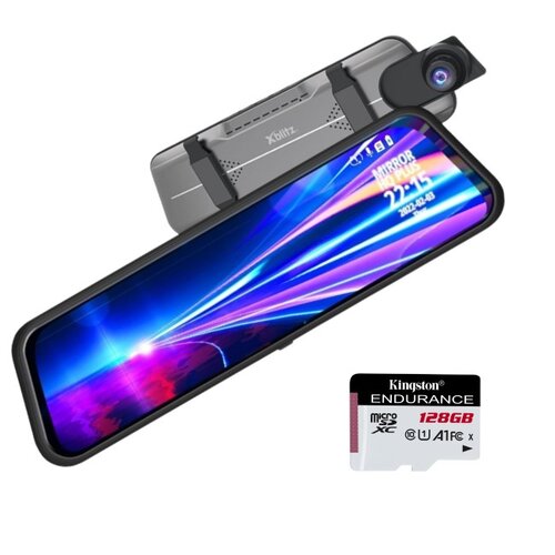 Wideorejestrator XBLITZ Mirror HQ Plus + Karta pamięci KINGSTON Endurance microSDXC 128GB