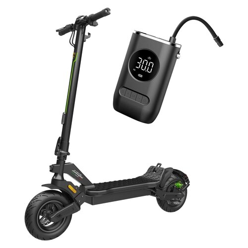 Hulajnoga elektryczna LAMBORGHINI AL-EXT V2 40km 500W Amortyzacja 11" Czarno-zielony + Pompka rowerowa BECOOL BC-PP2508