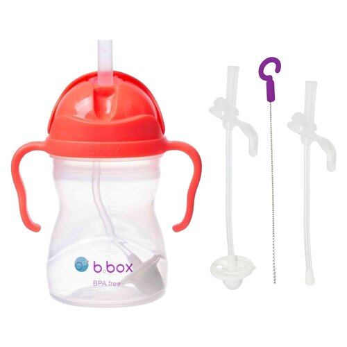 Butelka B.BOX BB00510 Koralowy + Słomka B.BOX BB00525 (2 sztuki)