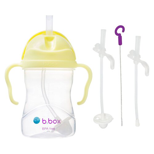 Butelka B.BOX BB00522 Jasnożółty + Słomka B.BOX BB00525 (2 sztuki)