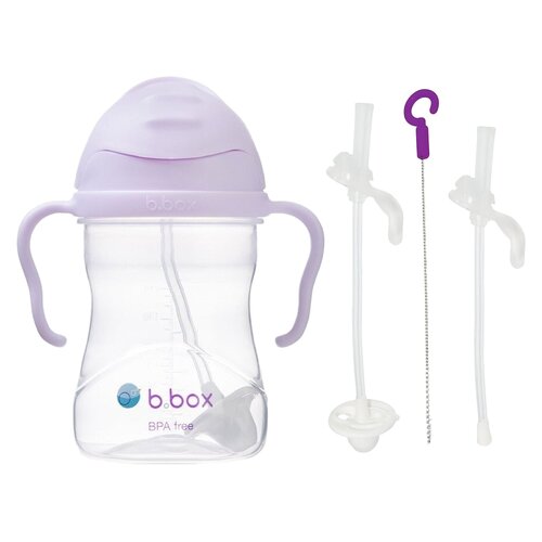 Butelka B.BOX BB00518 Fioletowy + Słomka B.BOX BB00525 (2 sztuki)