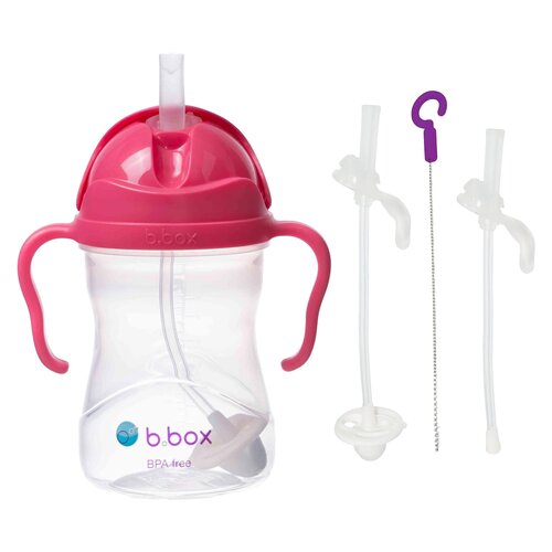Butelka B.BOX BB00502 Malinowy + Słomka B.BOX BB00525 (2 sztuki)