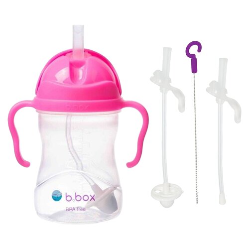 Butelka B.BOX BB00511 Różowy + Słomka B.BOX BB00525 (2 sztuki)