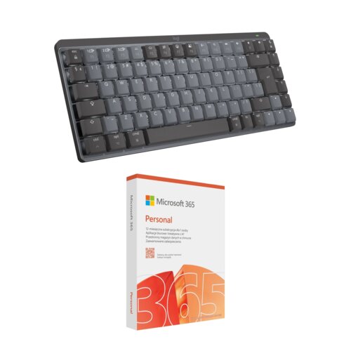 Klawiatura LOGITECH MX Mechanical Mini for Mac Space Gray + Program MICROSOFT 365 Personal