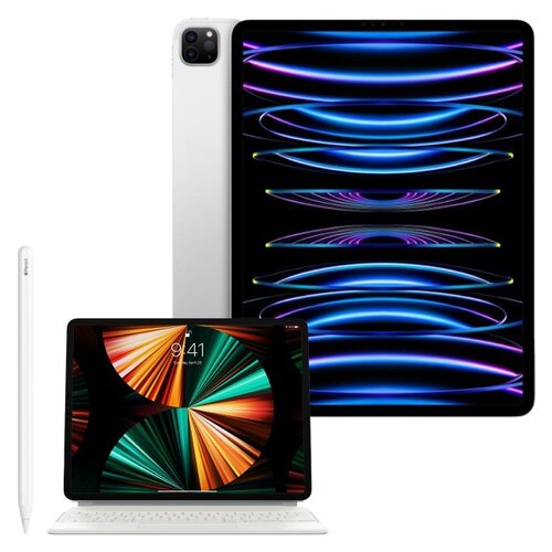 Tablet APPLE iPad Pro 12.9 6 gen. 256 GB Wi-Fi Srebrny + Etui na iPad Pro APPLE Magic Keyboard + Rysik APPLE (2. gen) MU8F2ZM/A