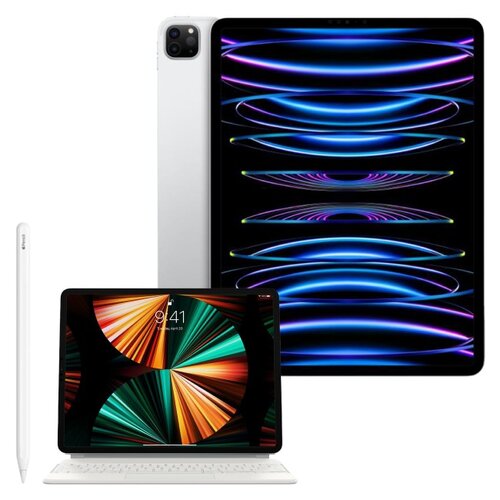 Tablet APPLE iPad Pro 12.9 6 gen. 128 GB Wi-Fi Srebrny + Etui na iPad Pro APPLE Magic Keyboard + Rysik APPLE (2. gen) MU8F2ZM/A