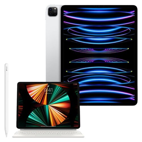 Tablet APPLE iPad Pro 12.9 6 gen. 128 GB 5G Wi-Fi Srebrny + Etui na iPad Pro APPLE Magic Keyboard + Rysik APPLE (2. gen) MU8F2ZM/A