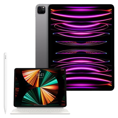 Tablet APPLE iPad Pro 12.9 6 gen. 2 TB 5G Wi-Fi Gwiezdna szarość + Etui na iPad Pro APPLE Magic Keyboard + Rysik APPLE (2. gen) MU8F2ZM/A