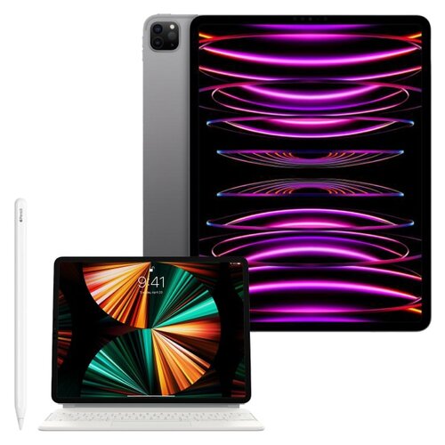 Tablet APPLE iPad Pro 12.9 6 gen. 1 TB Wi-Fi Gwiezdna szarość + Etui na iPad Pro APPLE Magic Keyboard + Rysik APPLE (2. gen) MU8F2ZM/A