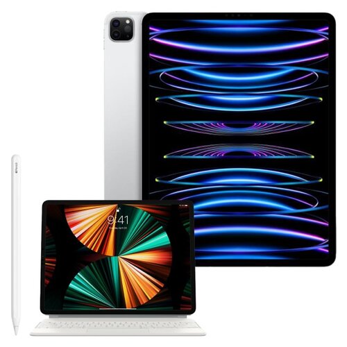 Tablet APPLE iPad Pro 12.9 6 gen. 1 TB 5G Wi-Fi Srebrny + Etui na iPad Pro APPLE Magic Keyboard + Rysik APPLE (2. gen) MU8F2ZM/A
