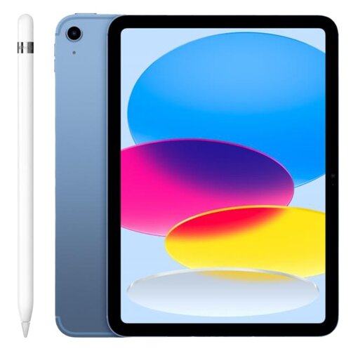Tablet APPLE iPad 10.9" 10 gen. 256 GB 5G Wi-Fi Niebieski + Rysik APPLE (1. gen) MQLY3ZM/A (z przejściówką Lightning)