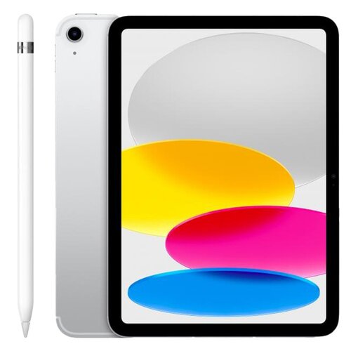 Tablet APPLE iPad 10.9" 10 gen. 64 GB 5G Wi-Fi Srebrny + Rysik APPLE (1. gen) MQLY3ZM/A (z przejściówką Lightning)
