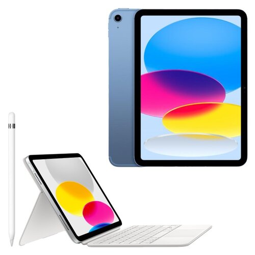 Tablet APPLE iPad 10.9 10 gen. 64 GB 5G Wi-Fi Niebieski + Etui na iPad APPLE Magic Keyboard Folio + Rysik APPLE (1. gen) MQLY3ZM/A