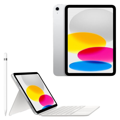 Tablet APPLE iPad 10.9 10 gen. 256 GB Wi-Fi Srebrny + Etui na iPad APPLE Magic Keyboard Folio + Rysik APPLE (1. gen) MQLY3ZM/A