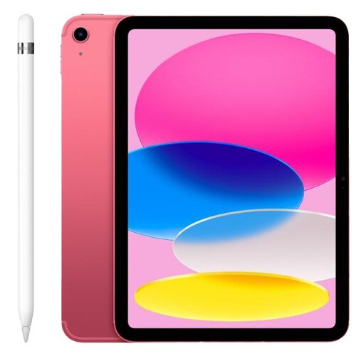 Tablet APPLE iPad 10.9" 10 gen. 256 GB 5G Wi-Fi Różowy + Rysik APPLE (1. gen) MQLY3ZM/A (z przejściówką Lightning)