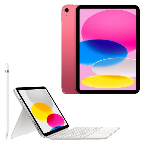 Tablet APPLE iPad 10.9 10 gen. 256 GB 5G Wi-Fi Różowy + Etui na iPad APPLE Magic Keyboard Folio + Rysik APPLE (1. gen) MQLY3ZM/A