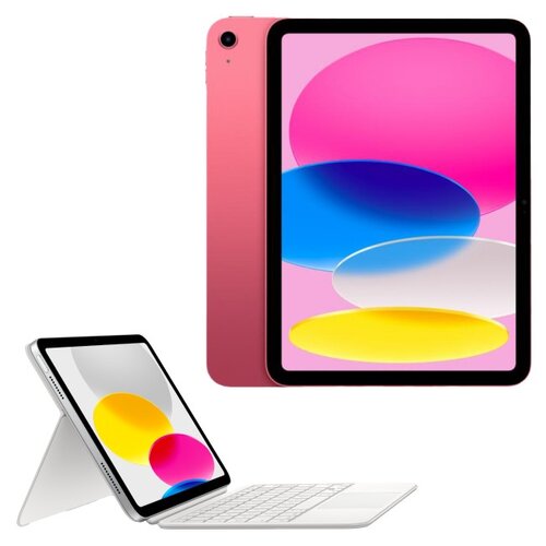 Tablet APPLE iPad 10.9" 10 gen. 256 GB Wi-Fi Różowy + Etui na iPad APPLE Magic Keyboard Folio Biały Klawiatura