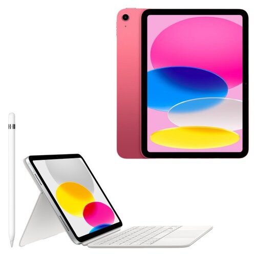 Tablet APPLE iPad 10.9 10 gen. 256 GB Wi-Fi Różowy + Etui na iPad APPLE Magic Keyboard Folio + Rysik APPLE (1. gen) MQLY3ZM/A
