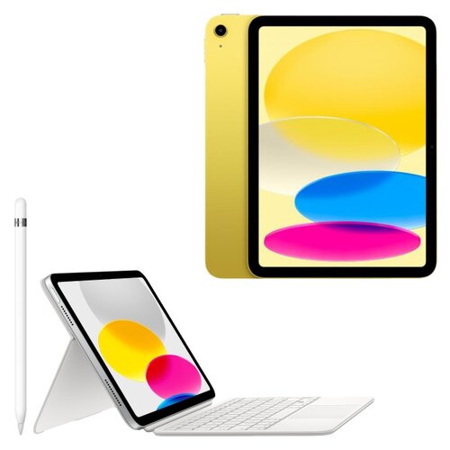 Tablet APPLE iPad 10.9 10 gen. 256 GB Wi-Fi Żółty + Etui na iPad APPLE Magic Keyboard Folio + Rysik APPLE (1. gen) MQLY3ZM/A