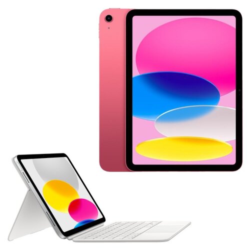 Tablet APPLE iPad 10.9" 10 gen. 64 GB Wi-Fi Różowy + Etui na iPad APPLE Magic Keyboard Folio Biały Klawiatura