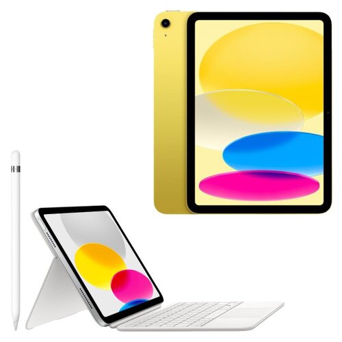 Tablet APPLE iPad 10.9 10 gen. 64 GB Wi-Fi Żółty + Etui na iPad APPLE Magic Keyboard Folio + Rysik APPLE (1. gen) MQLY3ZM/A