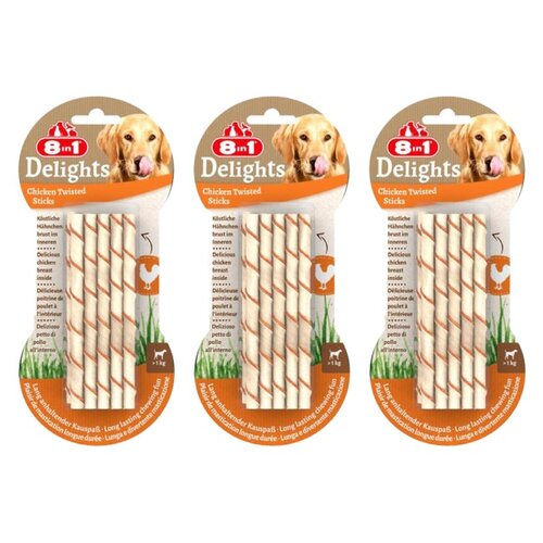 Przysmak dla psa 8IN1 Delights Twisted Sticks (30 szt.) 3 x 55 g
