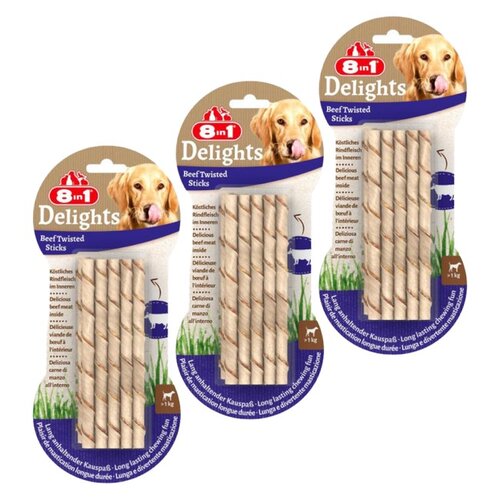 Przysmak dla psa 8IN1 Delights Beef Twisted Sticks (30 szt.)