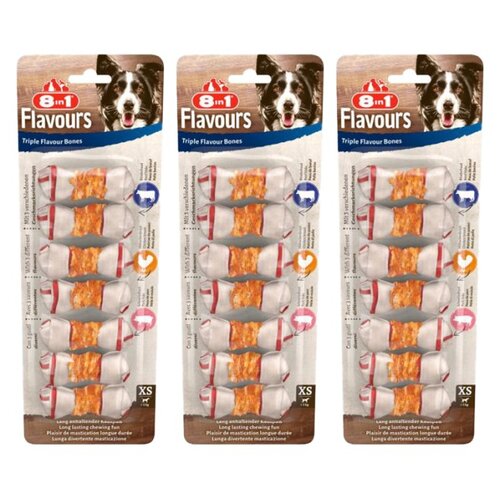 Przysmak dla psa 8IN1 Triple Flavour Bones XS (21 szt.) 3 x 98 g