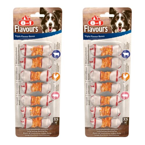 Przysmak dla psa 8IN1 Triple Flavour Bones XS (14 szt.) 2 x 98 g
