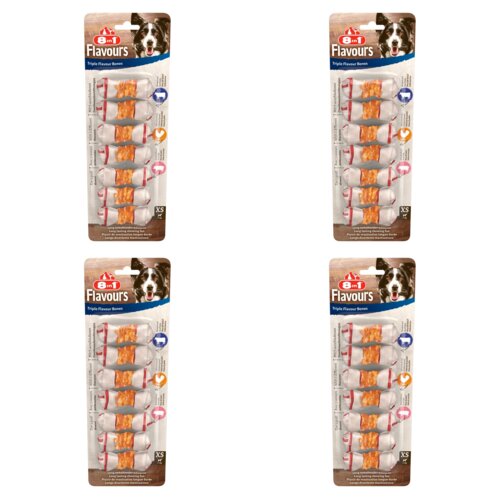 Przysmak dla psa 8IN1 Triple Flavour Bones XS (28 szt.) 4 x 98 g