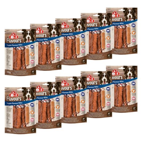 Przysmak dla psa 8IN1 Triple Flavour Ribs 10 x 113 g
