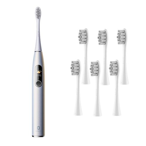 Szczoteczka soniczna OCLEAN X Pro Digital Srebrny + Końcówka szczoteczki OCLEAN Standard P2S6 W06 (6 szt.)