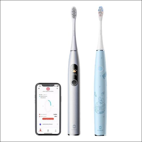 Szczoteczka soniczna OCLEAN X Pro Digital Srebrny + Szczoteczka soniczna OCLEAN Kids C01000362 Niebieski