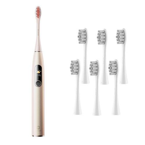 Szczoteczka soniczna OCLEAN X Pro Digital Złoty + Końcówka szczoteczki OCLEAN Standard P2S6 W06 (6 szt.)