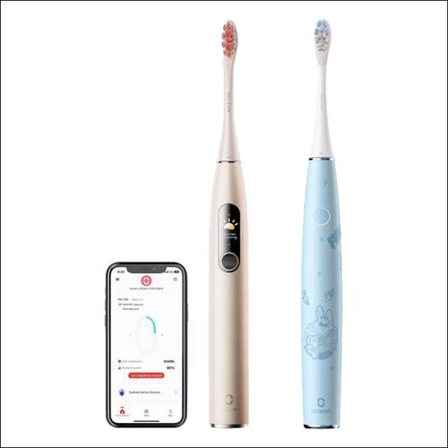 Szczoteczka soniczna OCLEAN X Pro Digital Złoty + Szczoteczka soniczna OCLEAN Kids C01000362 Niebieski