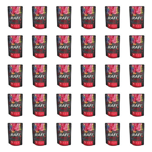 Karma dla psa RAFI z wołowiną, borówką i żurawiną 30 x 300 g