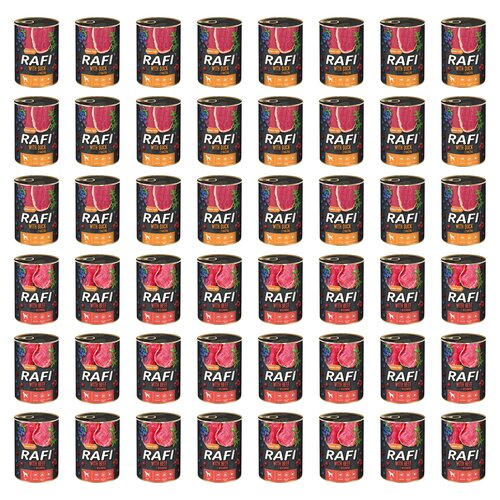 Karma dla psa RAFI Mix smaków z kaczką, borówką i żurawiną, wołowiną, borówką i żurawiną 48 x 400 g