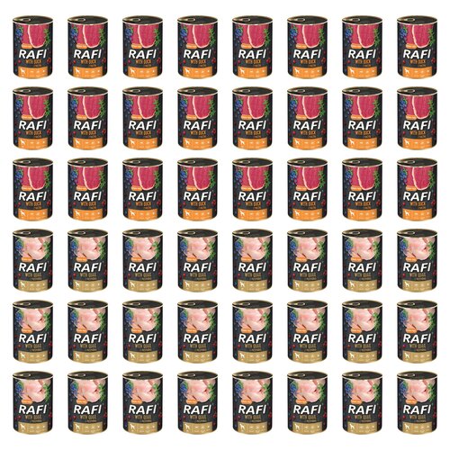 Karma dla psa RAFI Mix smaków z kaczką, borówką i żurawiną, przepiórką, borówką i żurawiną 48 x 400 g