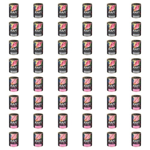 Karma dla psa RAFI Mix smaków z żołądkami wołowymi, szynką wieprzową, indykiem, borówką i żurawiną 48 x 400 g