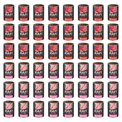Karma dla psa RAFI Mix smaków z wołowiną, borówką i żurawiną, indykiem, borówką i żurawiną 48 x 400 g