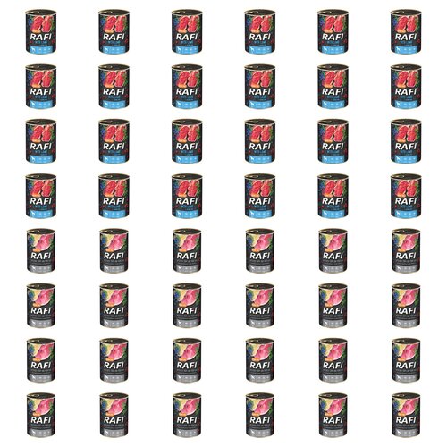 Karma dla psa RAFI Mix smaków z jagnięciną, żołądkami wołowymi, szynką wieprzową z borówką i żurawiną 48 x 400 g
