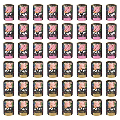 Karma dla psa RAFI Mix smaków z indykiem, borówką i żurawiną, przepiórką, borówką i żurawiną 48 x 400 g
