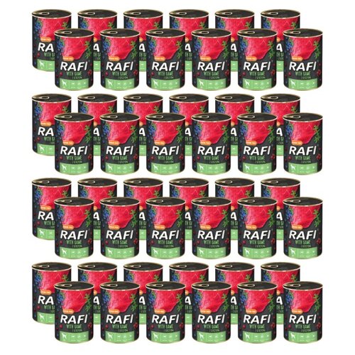 Karma dla psa RAFI z dziczyzną, borówką i żurawiną 48 x 400 g