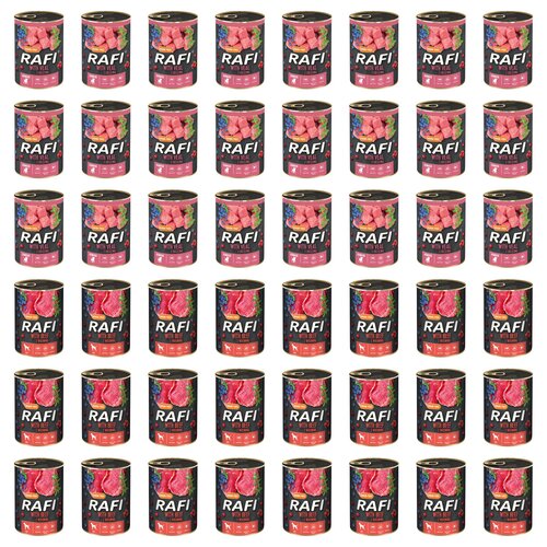 Karma dla psa RAFI Mix smaków z cielęciną, wołowiną, żurawiną i borówką 48 x 400 g