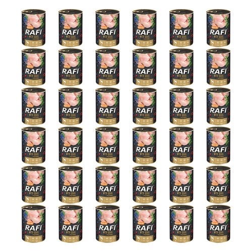 Karma dla psa RAFI z przepiórką. borówką i żurawiną 36 x 800 g